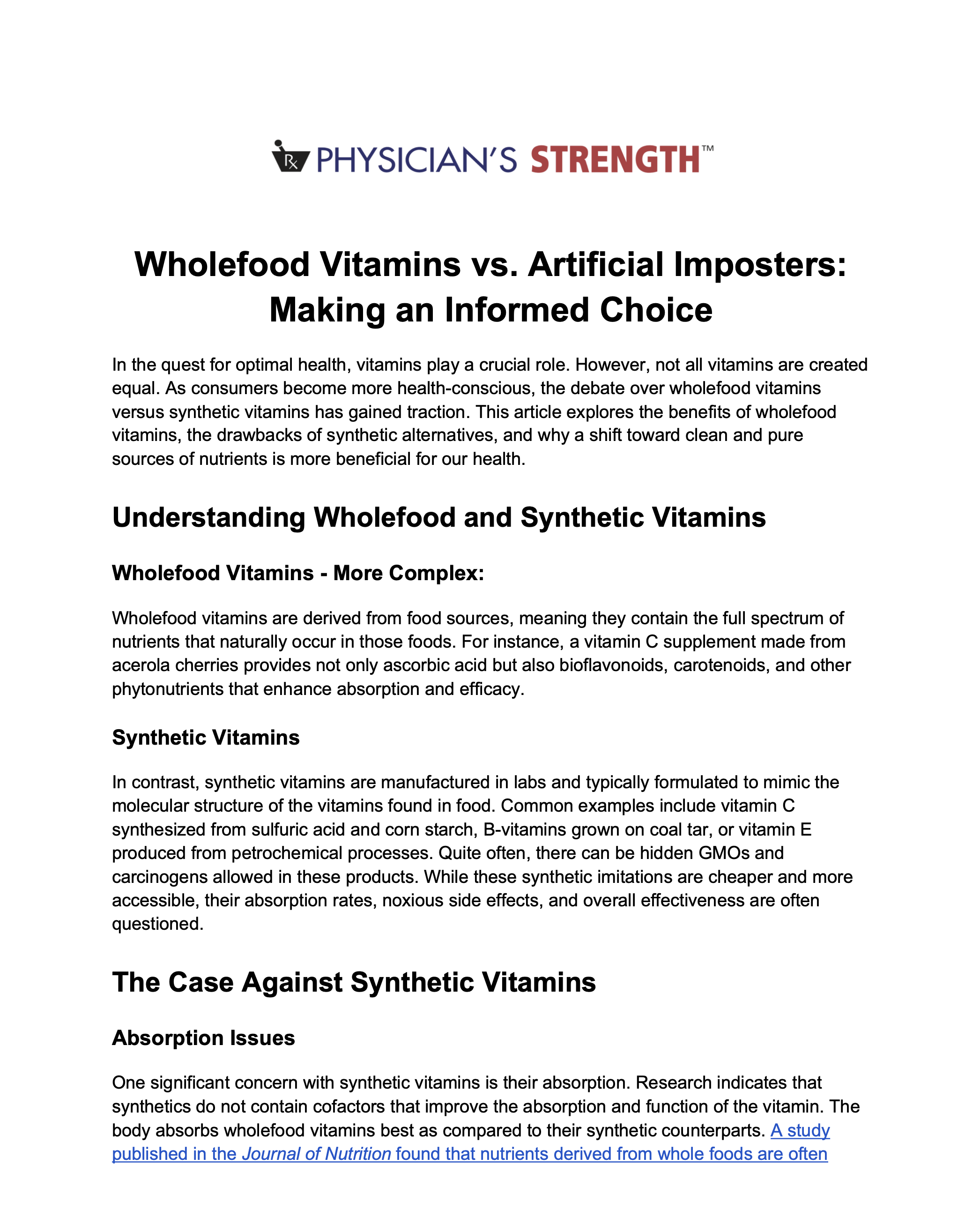 Featured image for “Wholefood Vitamins vs. Artificial Imposters: Making an Informed Choice”